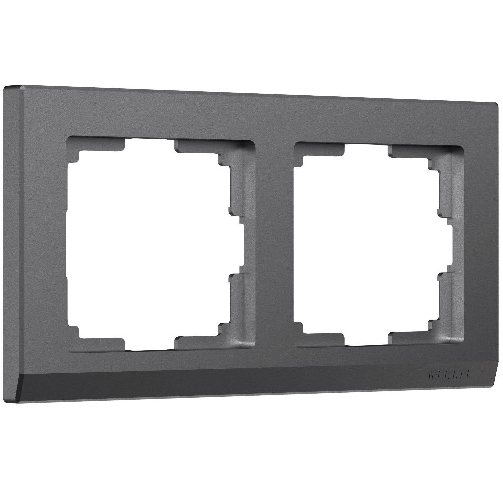 Рамка из поликарбоната Werkel Stark на 2 поста Графит матовый W0021864