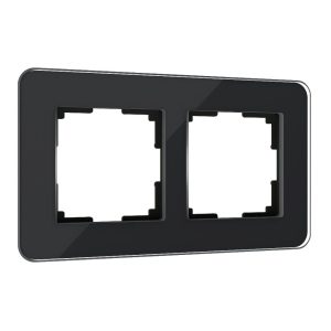 Рамка стеклянная Werkel Elite на 2 поста Черный W0022448