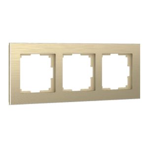 Рамка из металла Werkel Aluminium на 3 поста Шампань W0031711