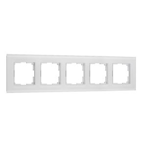 Рамка стеклянная Werkel Senso на 5 постов soft-touch Белый W0053101