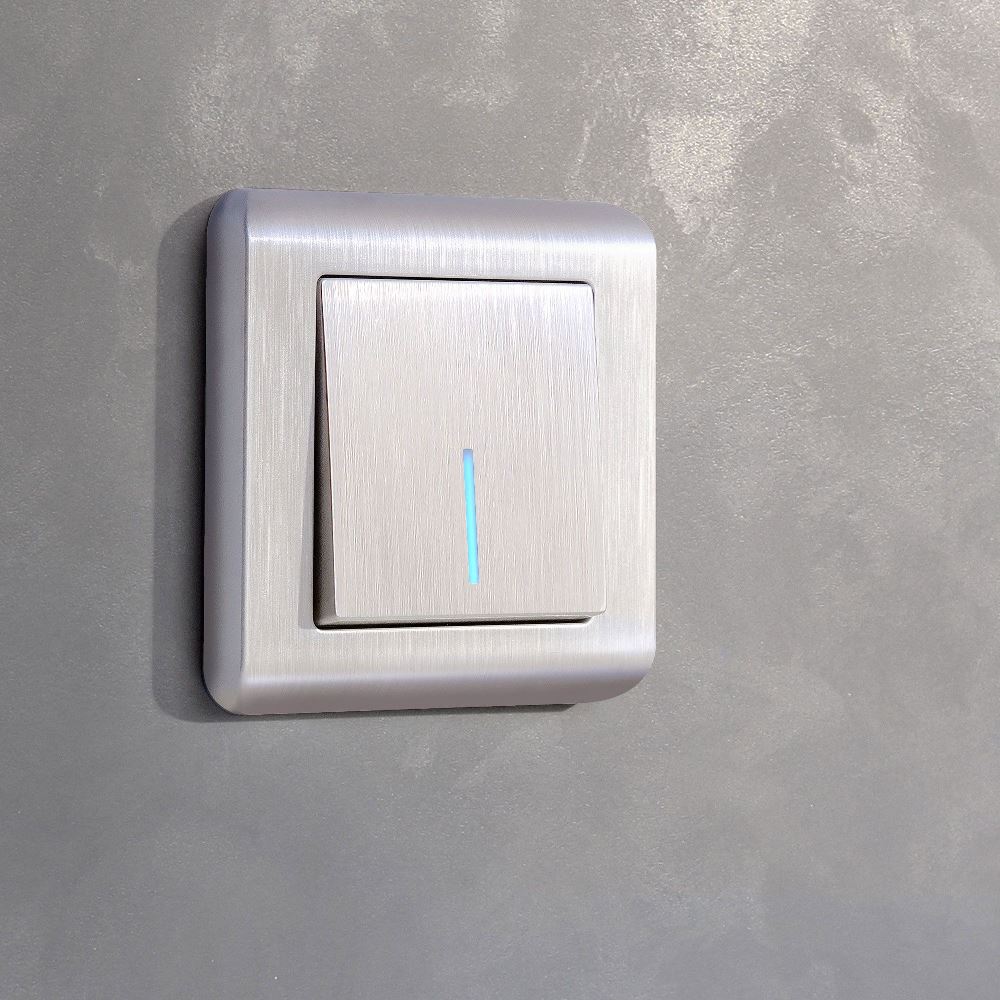 Выключатель одноклавишный встраиваемый Werkel с подсветкой Перламутровый рифленый W1110113 — изображение 2