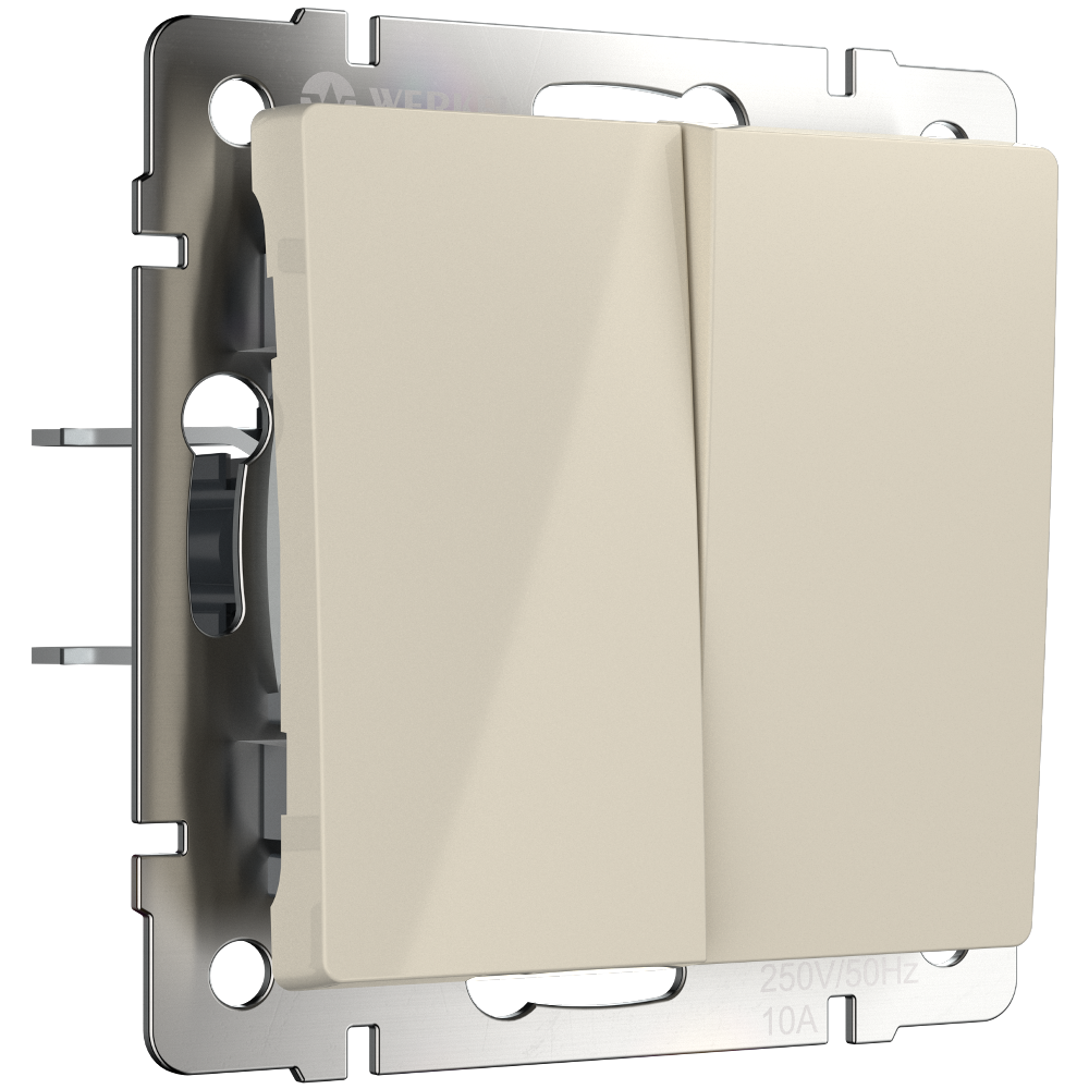 Выключатель двухклавишный встраиваемый Werkel Слоновая кость W1120003