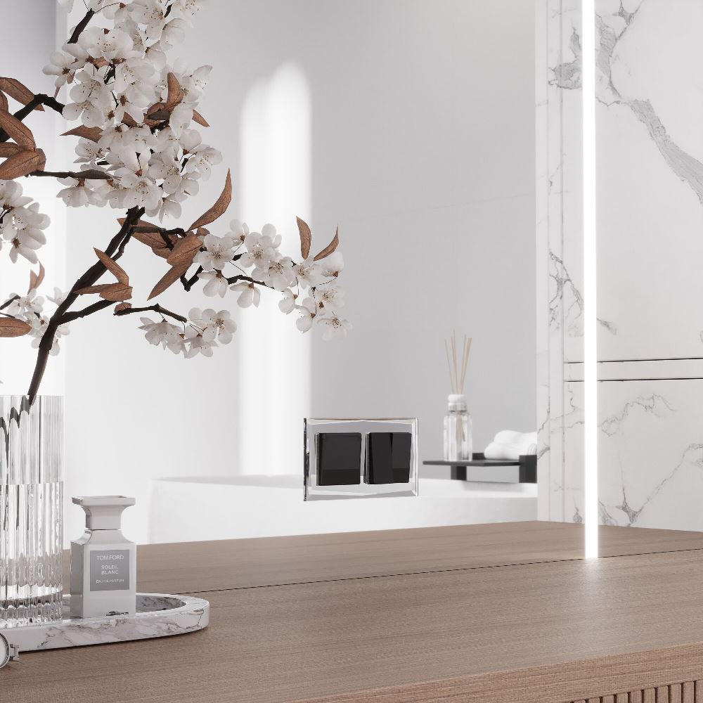 Выключатель двухклавишный встраиваемый проходной Werkel Черный W1122048 — изображение 2