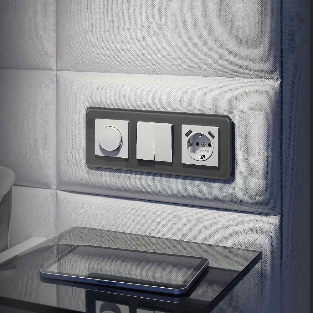 Выключатель двухклавишный встраиваемый проходной Werkel Белый матовый W1122061 — изображение 4