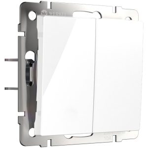 Выключатель двухклавишный встраиваемый с самовозвратом Werkel Белый W1122401