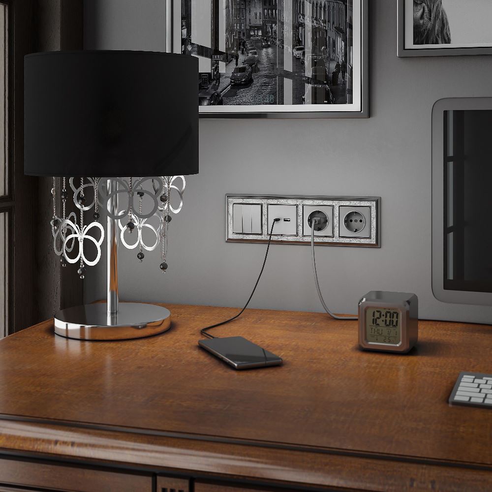 Выключатель трехклавишный встраиваемый Werkel Cеребряный W1130006 — изображение 2