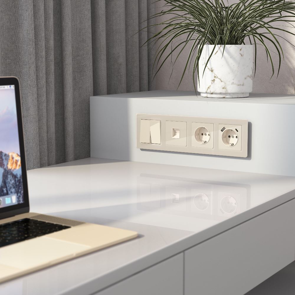 Розетка встраиваемая Ethernet Werkel RJ-45 Айвори W1181043 — изображение 2