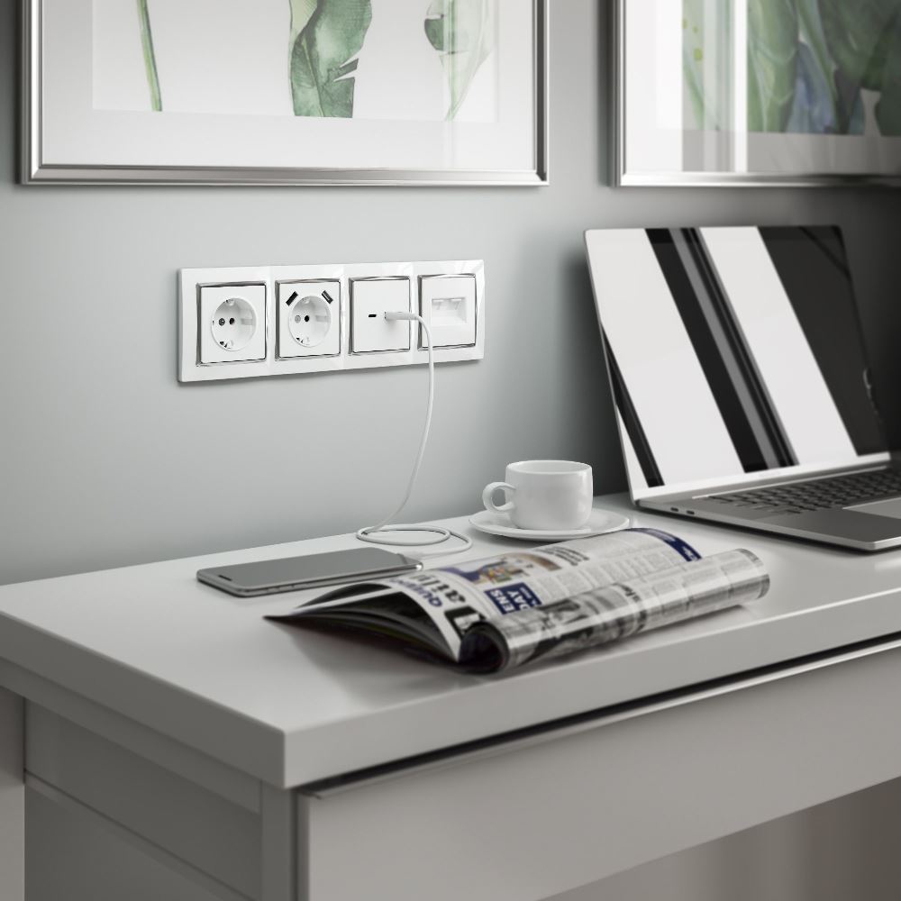 Розетка встраиваемая двойная Ethernet Werkel RJ-45 Белый W1181101 — изображение 2