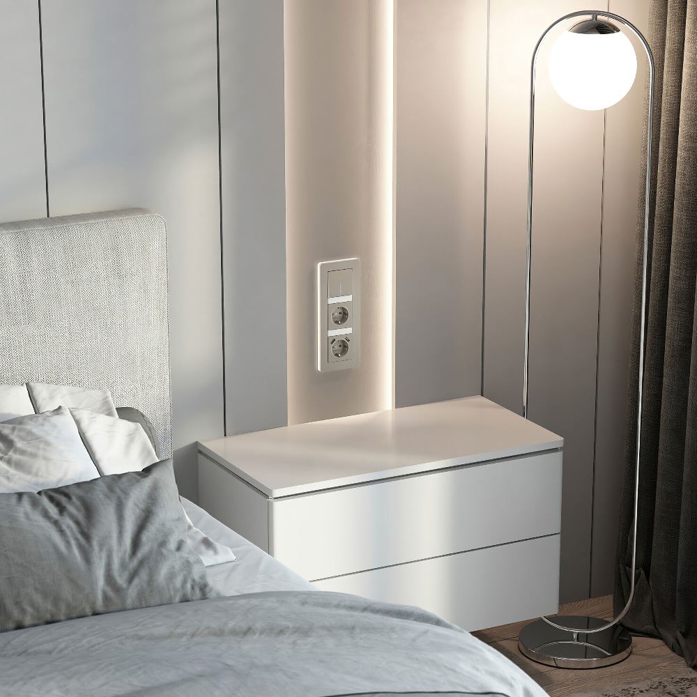 Выключатель одноклавишный встраиваемый Werkel с подсветкой Дымчатый W1210104 — изображение 3