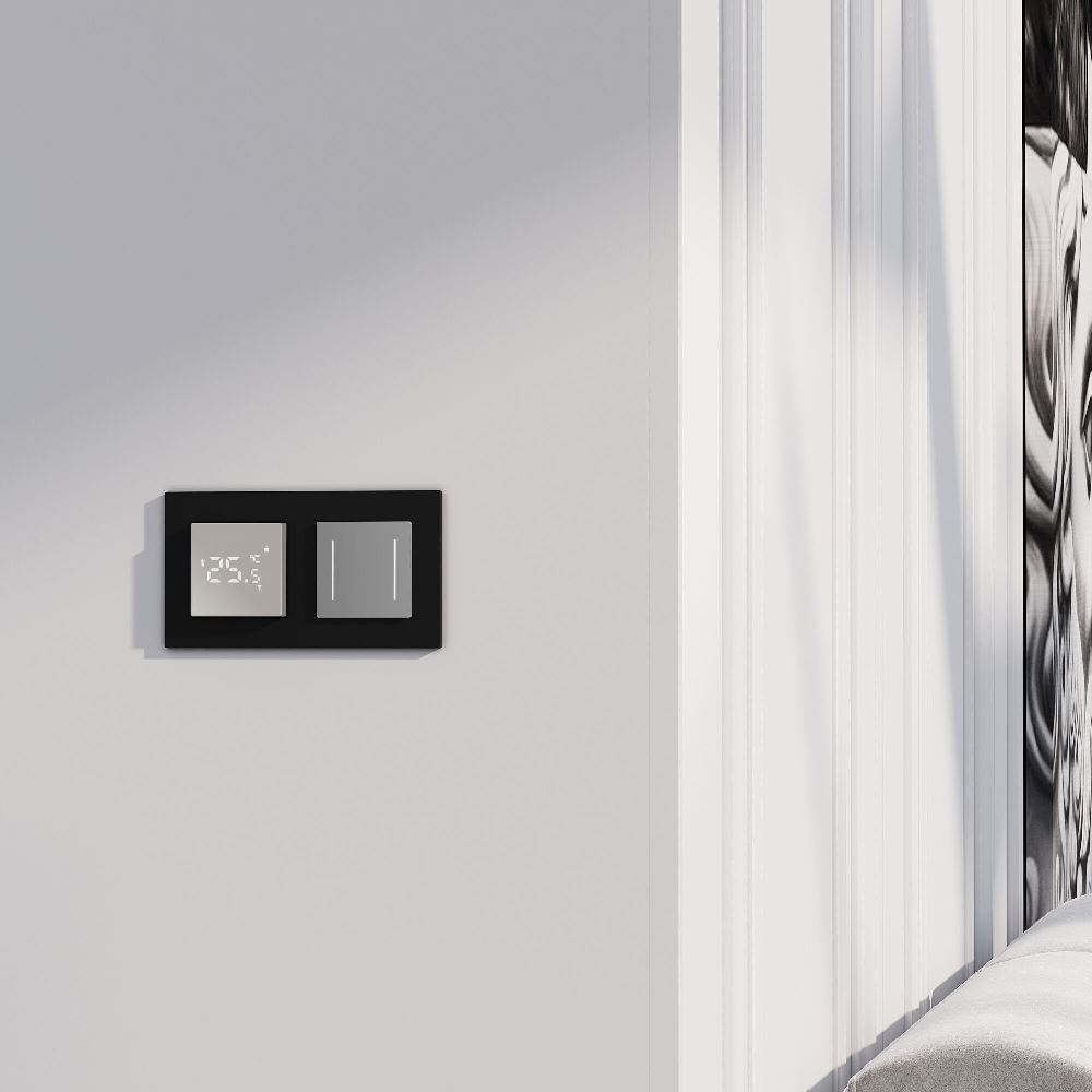 Выключатель двухклавишный встраиваемый сенсорный Werkel с Wifi Cеребряный W4523006 — изображение 2