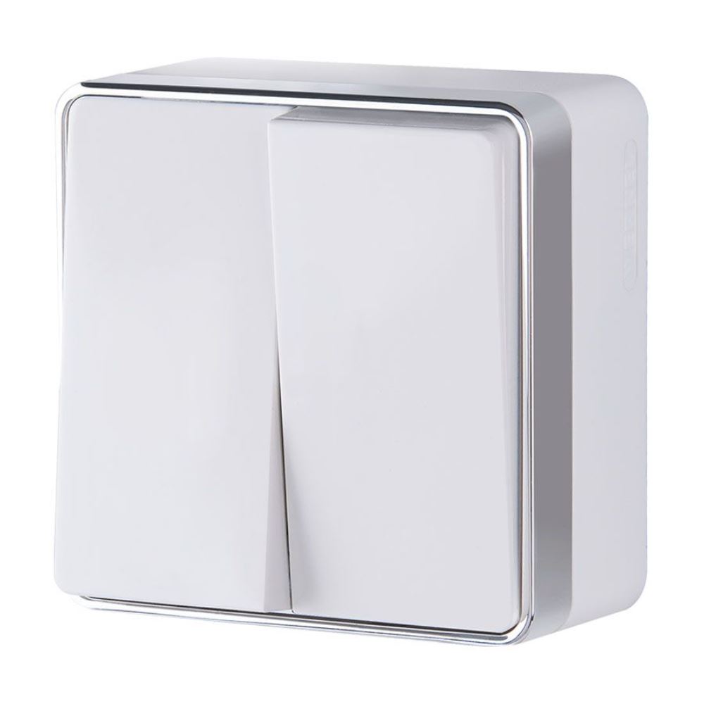 Выключатель двухклавишный накладной Werkel Gallant Белый W5020001