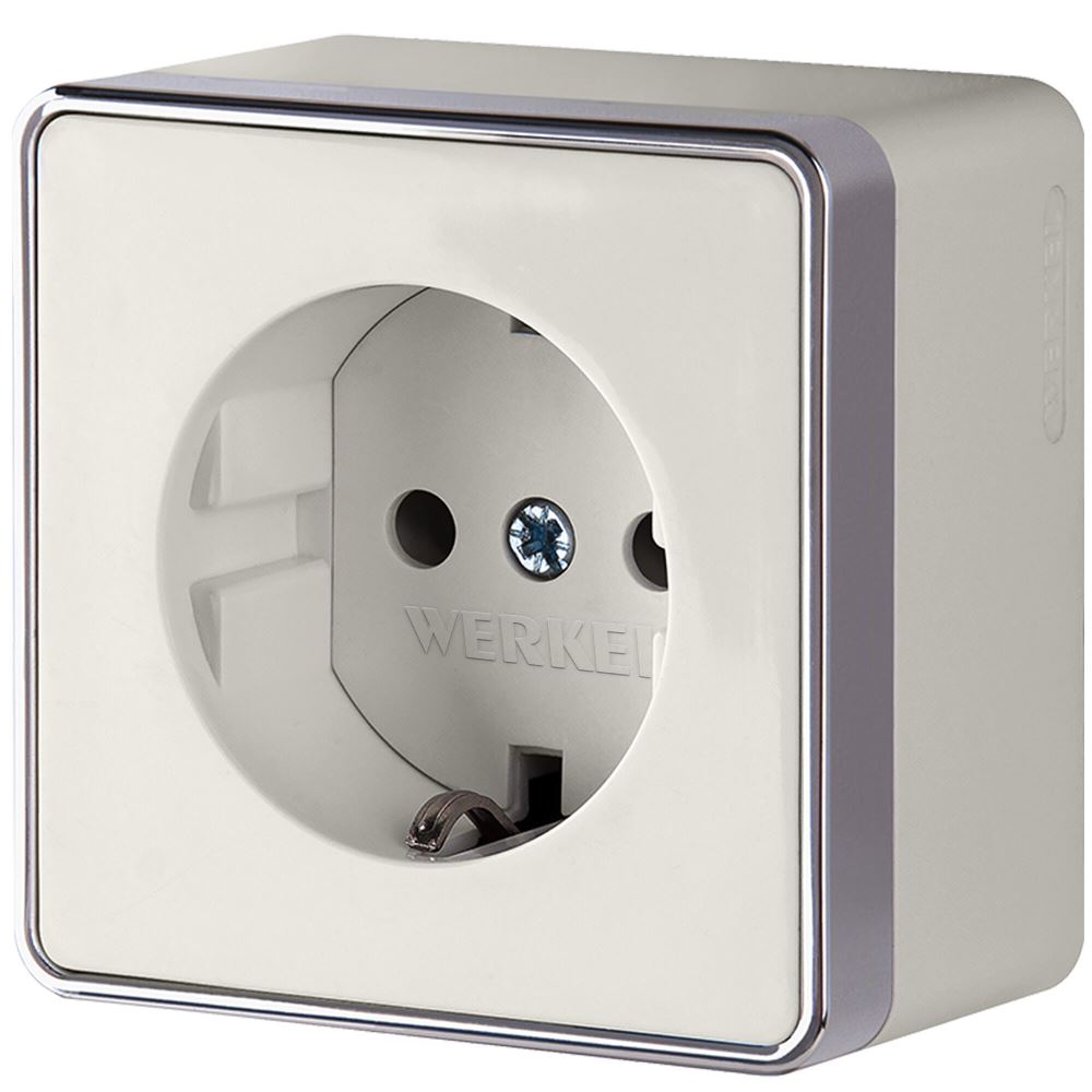 Розетка накладная Werkel Gallant с заземлением Слоновая кость W5071003