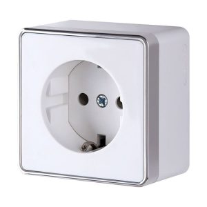 Розетка накладная Werkel Gallant с заземлением и шторками Белый W5071101