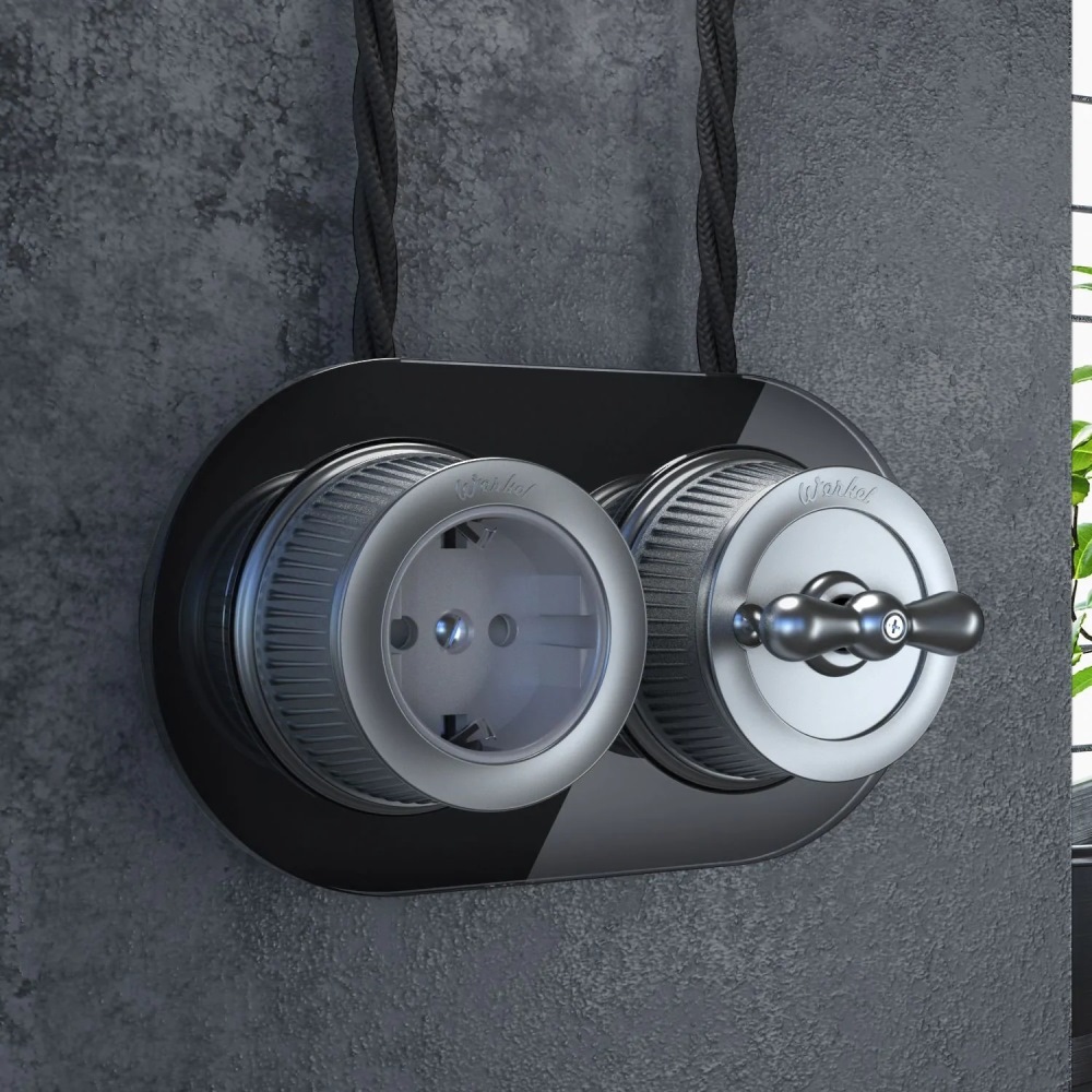 Розетка накладная Werkel с заземлением Хром матовый W5771022 — изображение 2