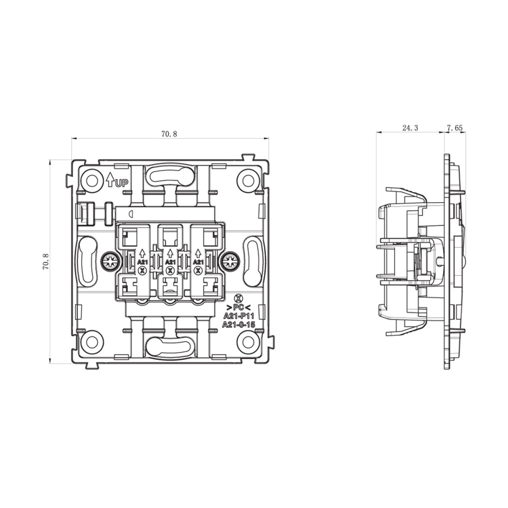 Выключатель трехклавишный встраиваемый Donel R98 с подсветкой Сталь матовая DA03103-DA28337 — изображение 6