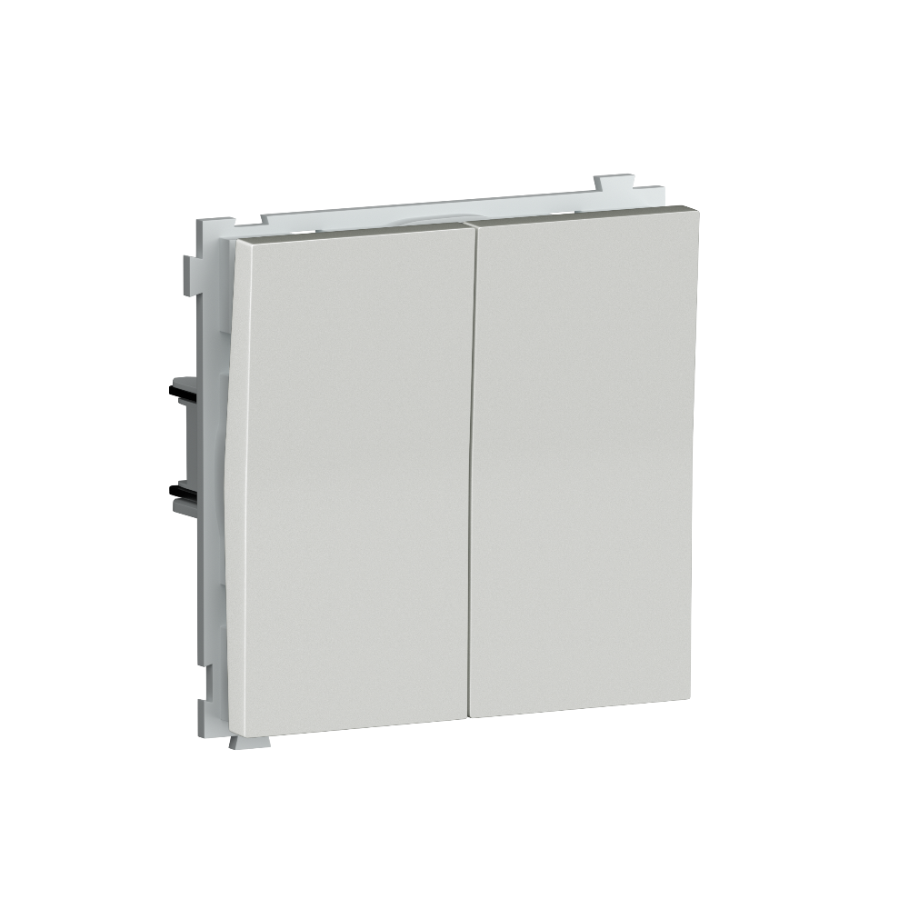 Выключатель двухклавишный встраиваемый Donel R98 Белый глянцевый DA10500-DA29503