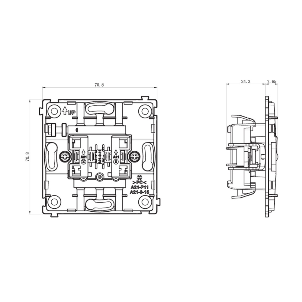 Выключатель двухклавишный встраиваемый проходной Donel R98 Белый матовый DA10800-DA29533 — изображение 6