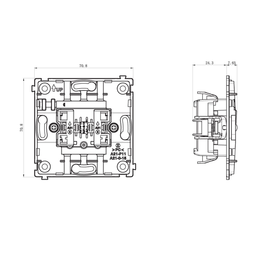 Выключатель жалюзи встраиваемый Donel R98 Алюминий матовый DA15800-DA29426 — изображение 6