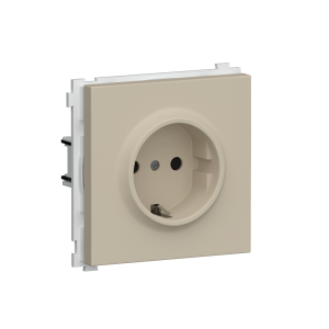 Розетка встраиваемая Donel R98 Schuko с заземлением и шторками на клеммах Кашемир матовый DA17700-DA22035