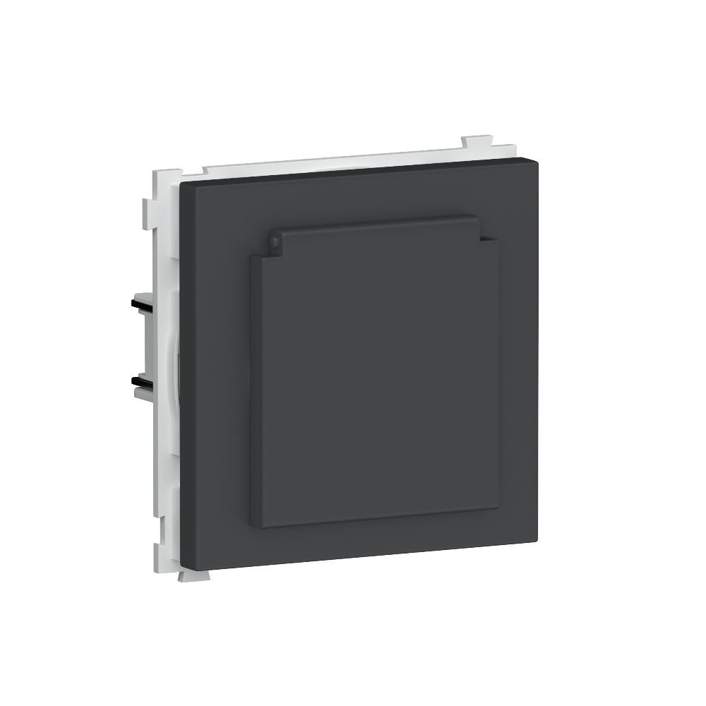 Розетка встраиваемая Donel R98 Schuko с крышкой и заземлением на винтах Сталь матовая DA18800-DA45437 — изображение 2