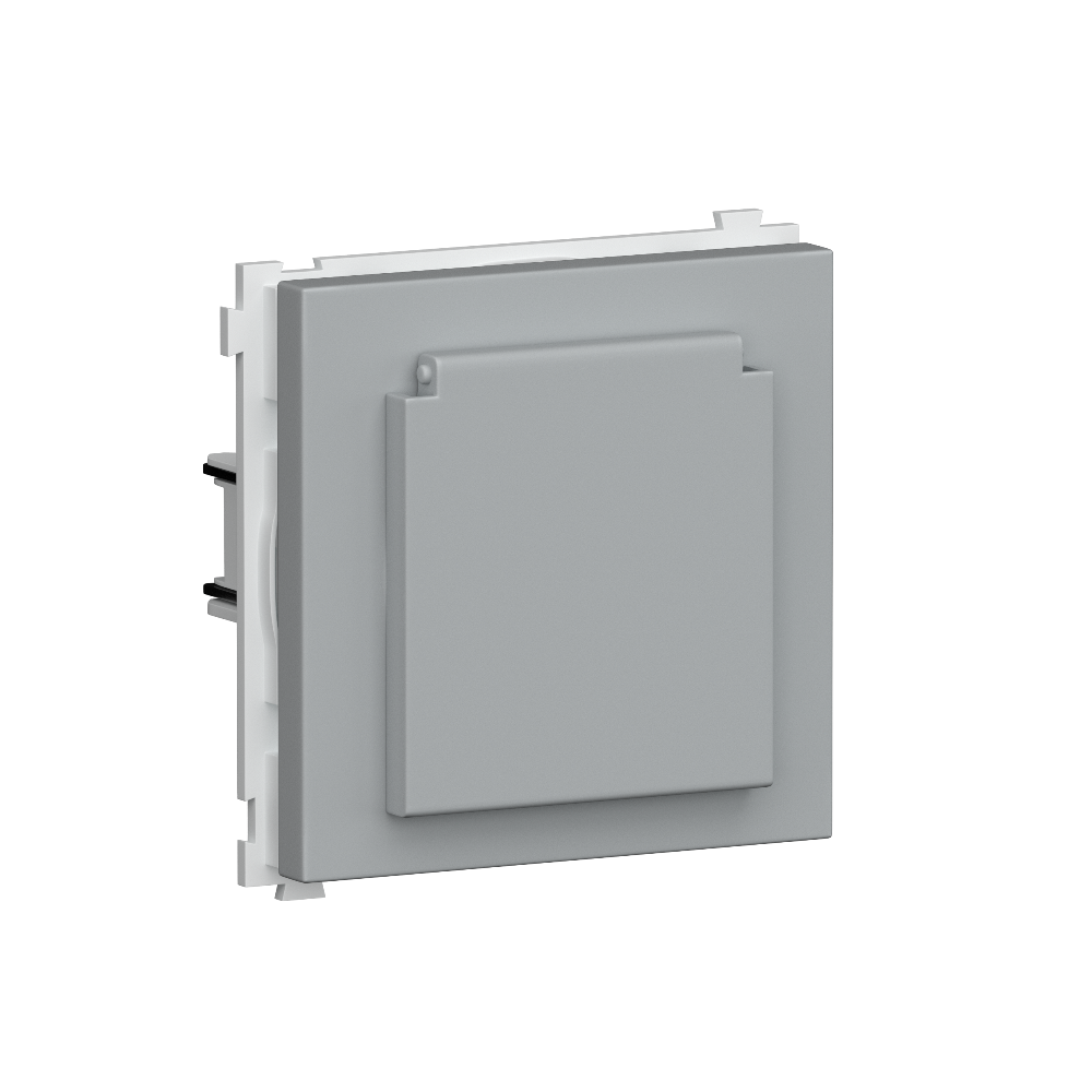 Розетка встраиваемая Donel R98 Schuko с крышкой и заземлением на винтах Серый матовый DA18800-DA45440 — изображение 2