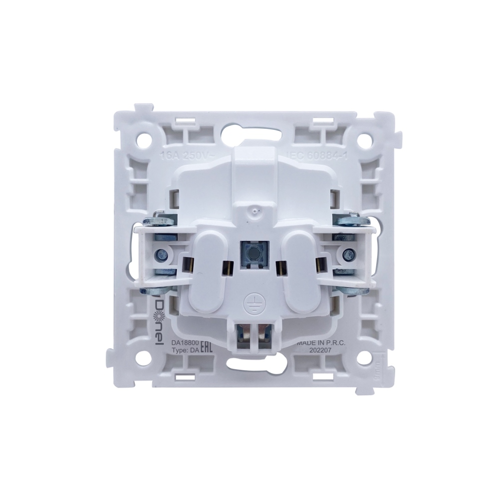 Розетка встраиваемая Donel R98 Schuko с крышкой и заземлением на винтах Сталь матовая DA18800-DA45437 — изображение 5