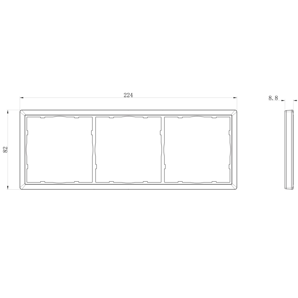 Рамка пластиковая Donel R98 на 3 поста Кашемир матовый DA21335 — изображение 3