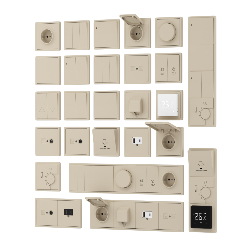 Выключатель двухклавишный встраиваемый Donel R98 звонкового типа Кашемир матовый DA25100-DA29535 — изображение 3