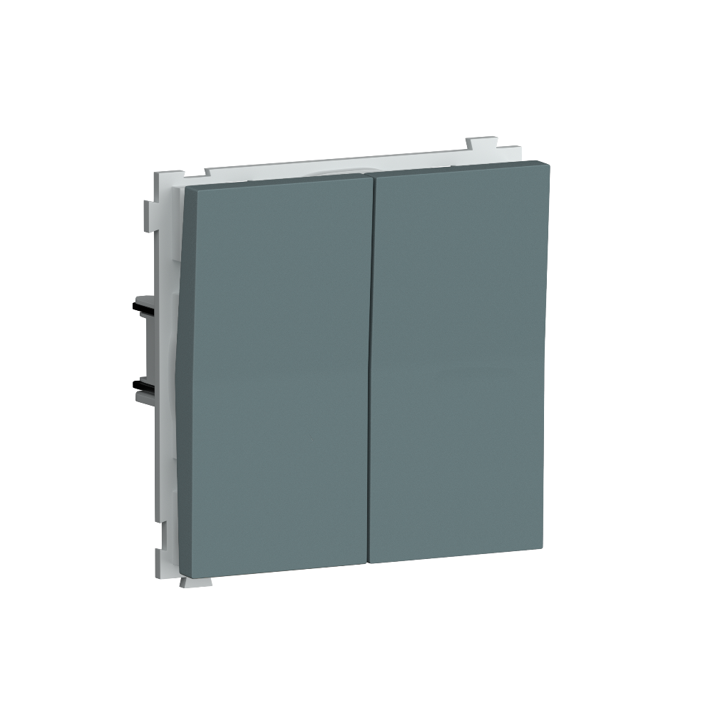 Выключатель двухклавишный встраиваемый Donel R98 звонкового типа Изумруд матовый DA25100-DA29539