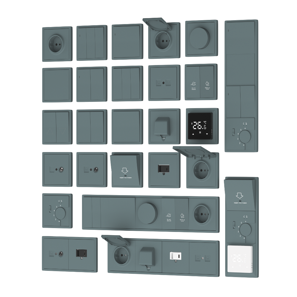 Выключатель двухклавишный встраиваемый Donel R98 звонкового типа Изумруд матовый DA25100-DA29539 — изображение 3