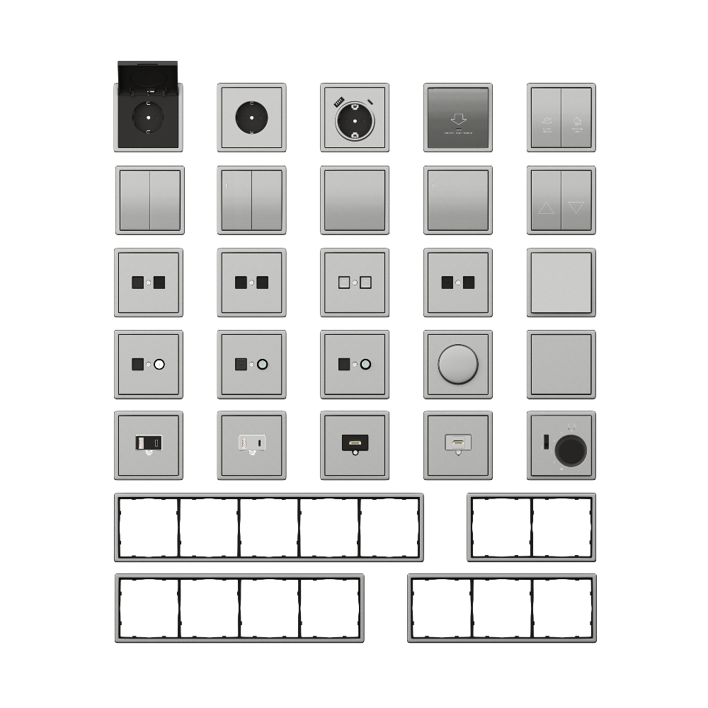 Выключатель двухклавишный встраиваемый звонковый Donel R98 Metal Благородная сталь DA25100-DA295ES — изображение 3