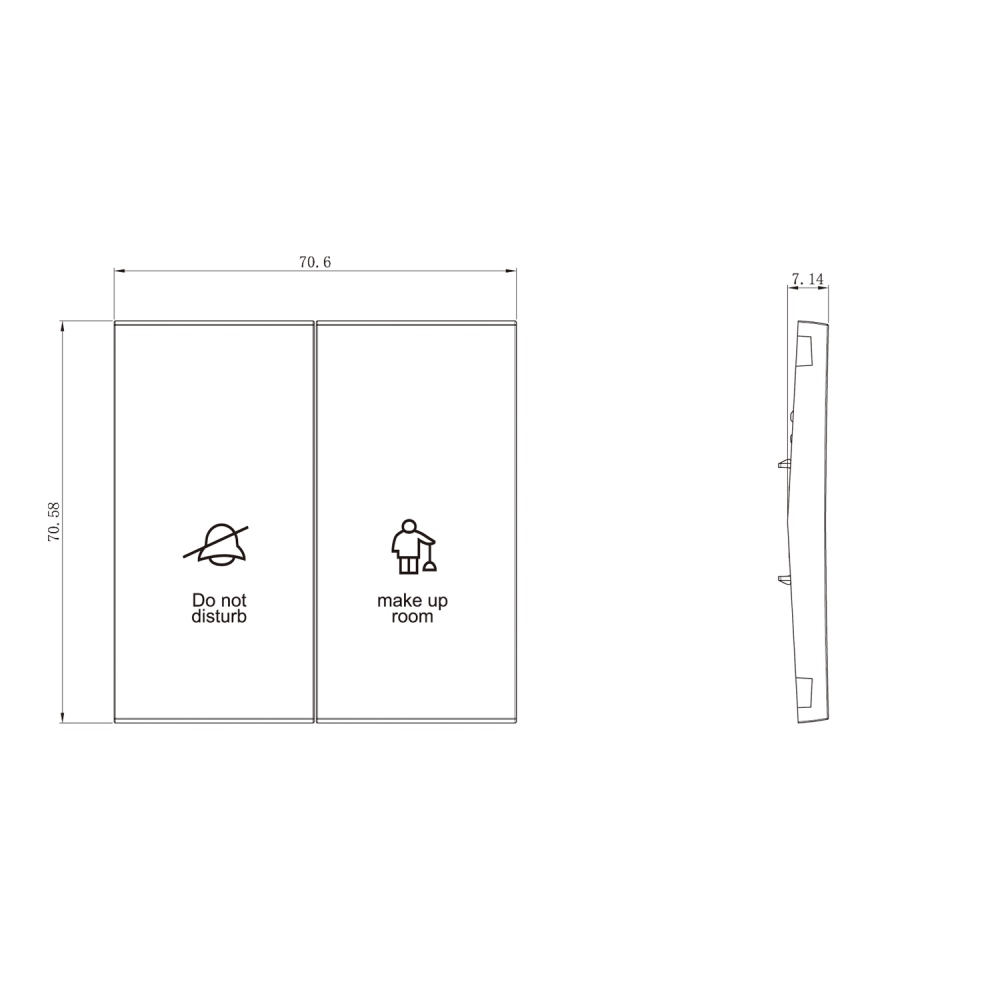 Выключатель двухклавишный встраиваемый Donel R98 с символами DND/MUR Шоколад матовый DA25800-DA88842 — изображение 5
