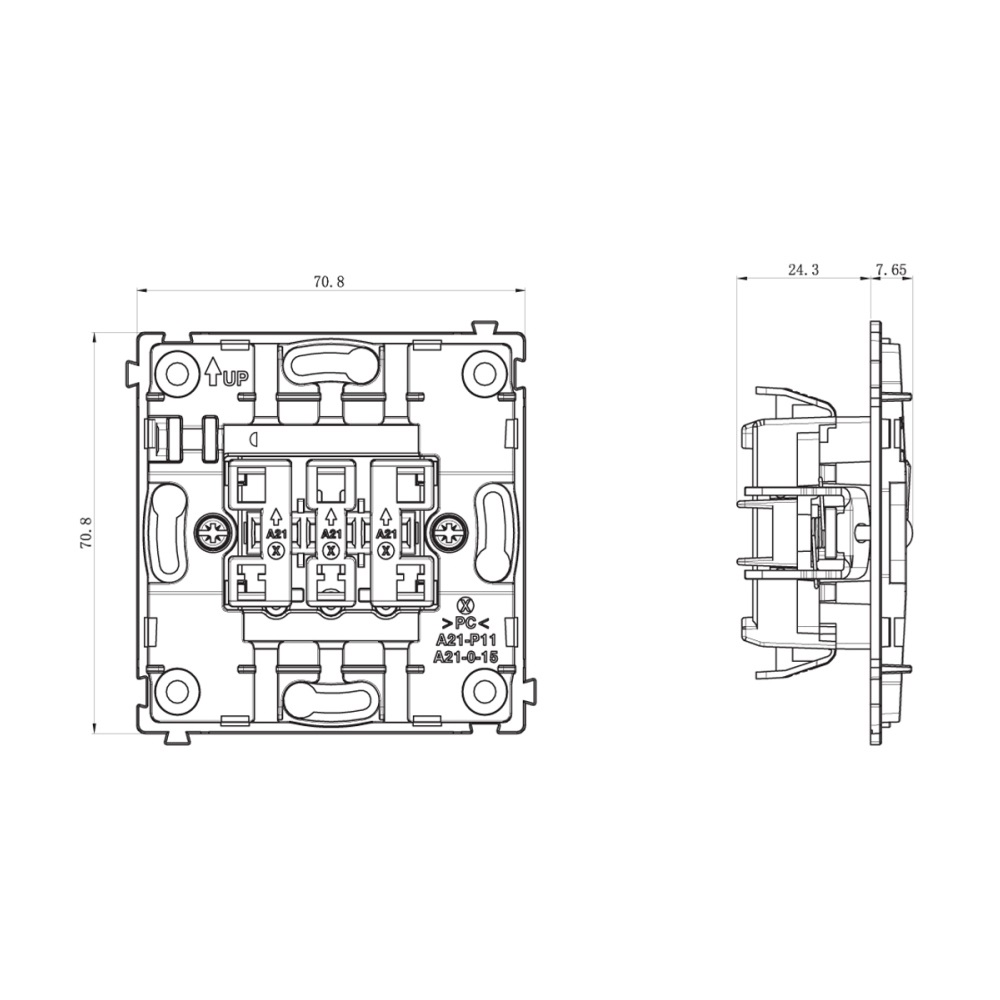Выключатель трехклавишный встраиваемый Donel R98 Серый матовый DA28300-DA29340 — изображение 6