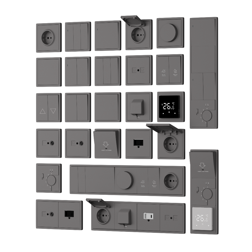 Выключатель трехклавишный встраиваемый Donel R98 Шоколад матовый DA28300-DA29342 — изображение 3