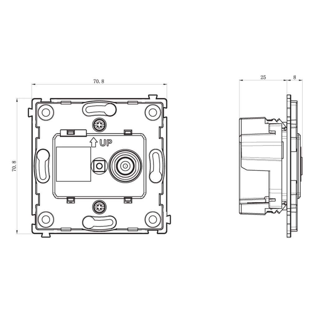 ТВ-розетка встраиваемая оконечная Donel R98 Шоколад матовый DA30100-DA87942 — изображение 6
