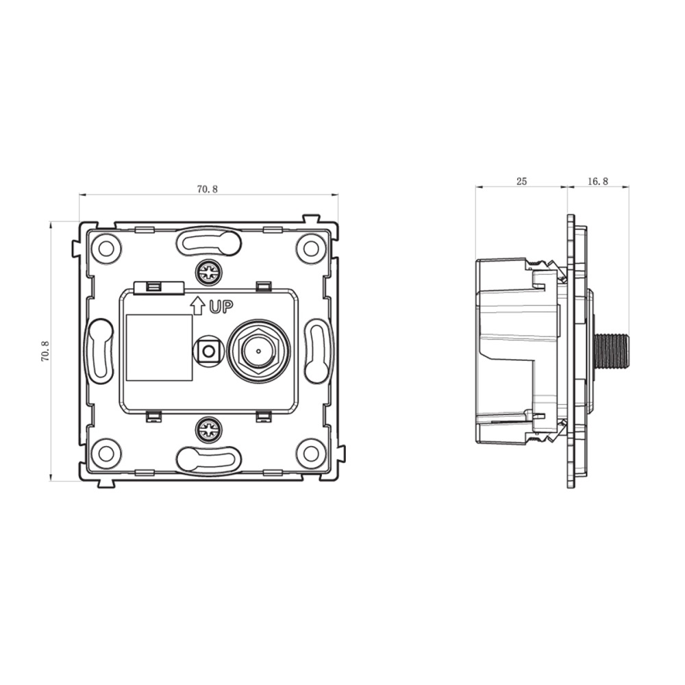 Розетка встраиваемая TV-SAT Donel R98 Metal F-разъём Вороненая сталь DA30200-DA879GS — изображение 7