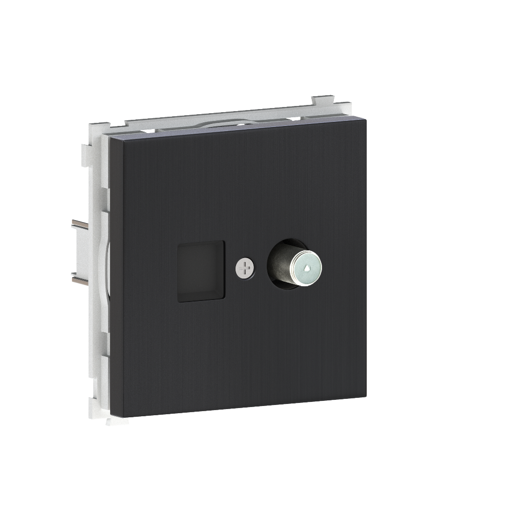 Розетка встраиваемая TV-SAT Donel R98 Metal F-разъём Вороненая сталь DA30200-DA879GS