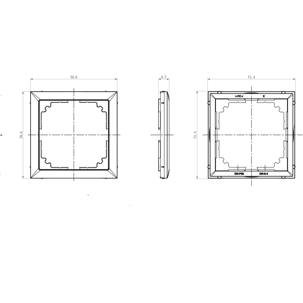 Рамка промежуточная Donel R98 для монтажа устройств Алюминий матовый DA40826 — изображение 3