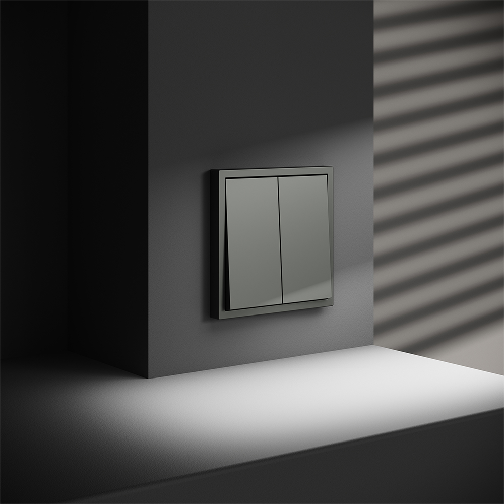 Выключатель двухклавишный встраиваемый Voltum S70 Титан VLS020106 — изображение 4