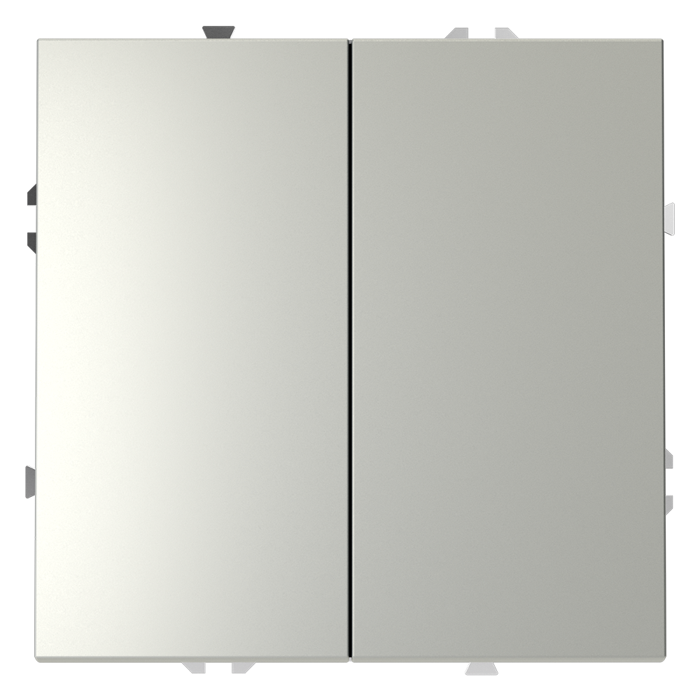 Выключатель двухклавишный встраиваемый проходной Voltum S70 Сталь VLS020305