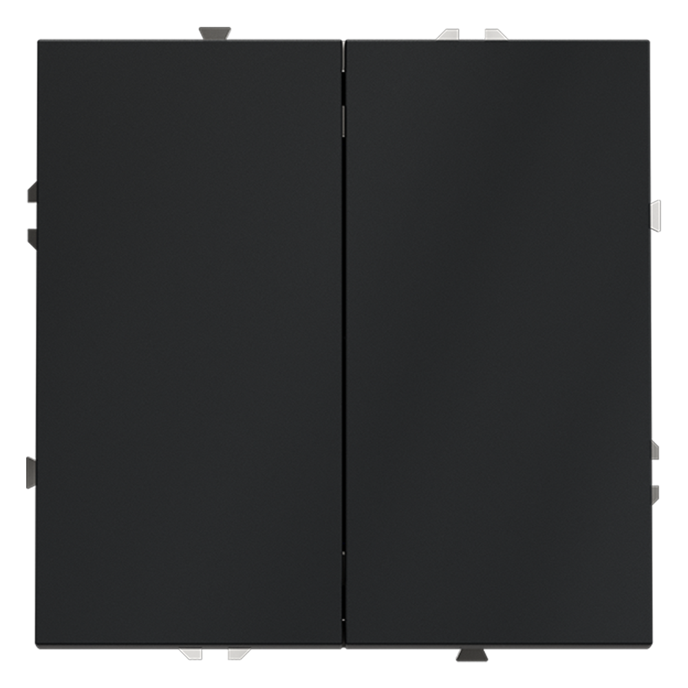 Выключатель двухклавишный встраиваемый проходной Voltum S70 Графит VLS020307