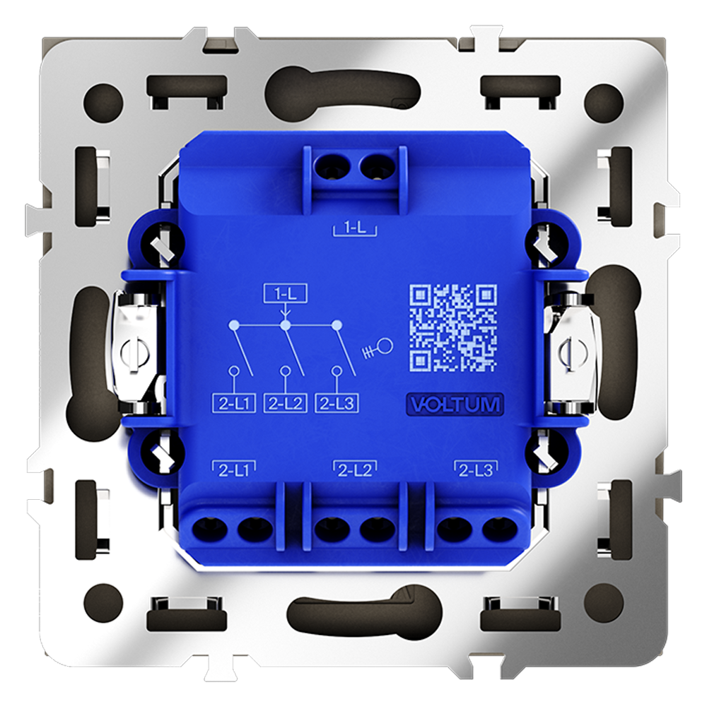 Выключатель трехклавишный встраиваемый Voltum S70 Черный матовый VLS030108 — изображение 3