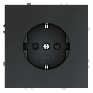 Розетка встраиваемая Voltum S70 с заземлением и шторками Графит VLS040207