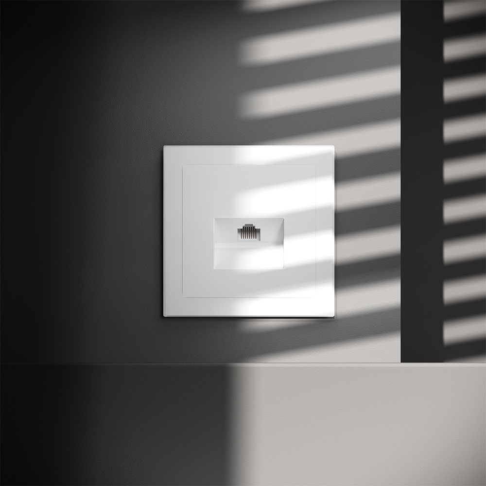 Розетка встраиваемая Ethernet Voltum S70 RJ45 cat.6 Белый матовый VLS060102 — изображение 4