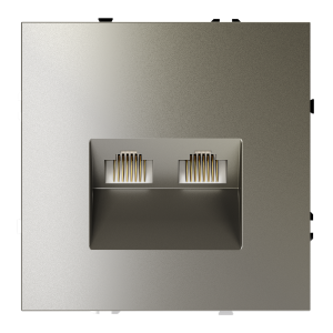 Розетка встраиваемая двойная Ethernet Voltum S70 RJ45+RJ45 Cat.6 Шелк VLS060204