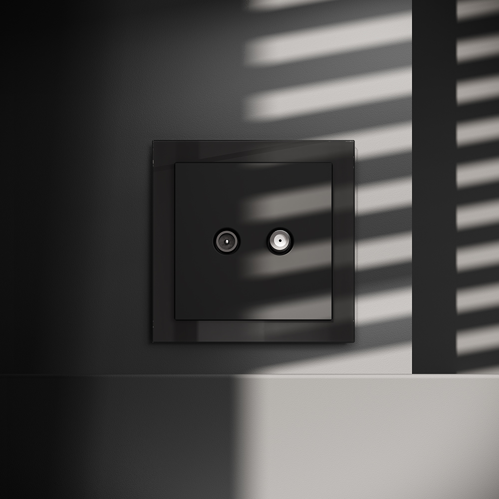 Розетка встраиваемая TV-SAT Voltum S70 оконечная Черный матовый VLS060408 — изображение 4