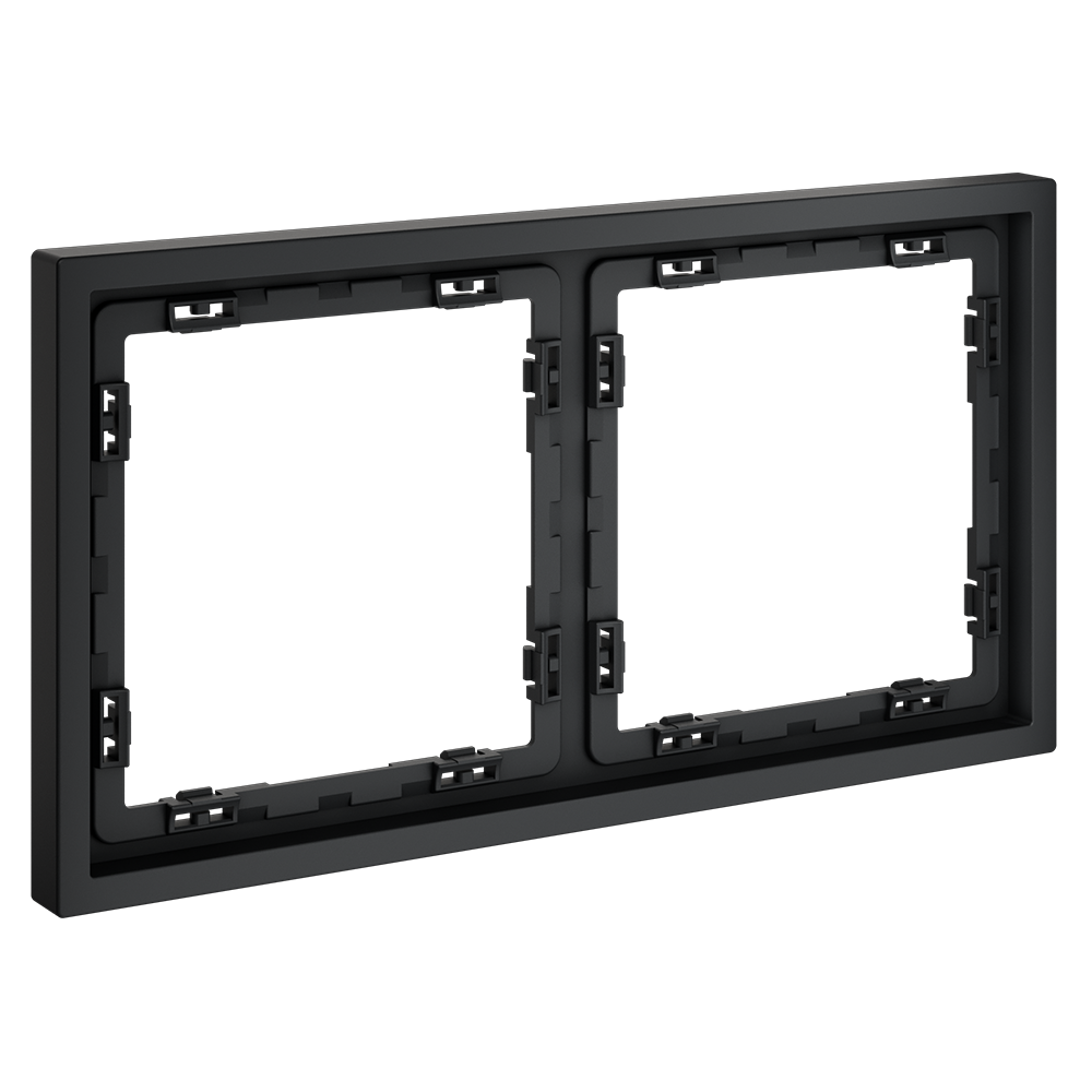 Рамка пластиковая Voltum S70 на 2 поста Графит глянцевый VLS100207 — изображение 2