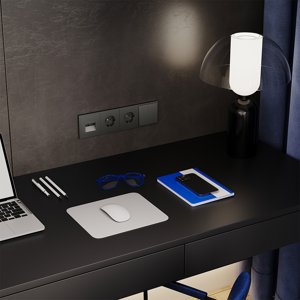 Рамка пластиковая Voltum S70 на 4 поста Титан глянцевый VLS100406 — изображение 3