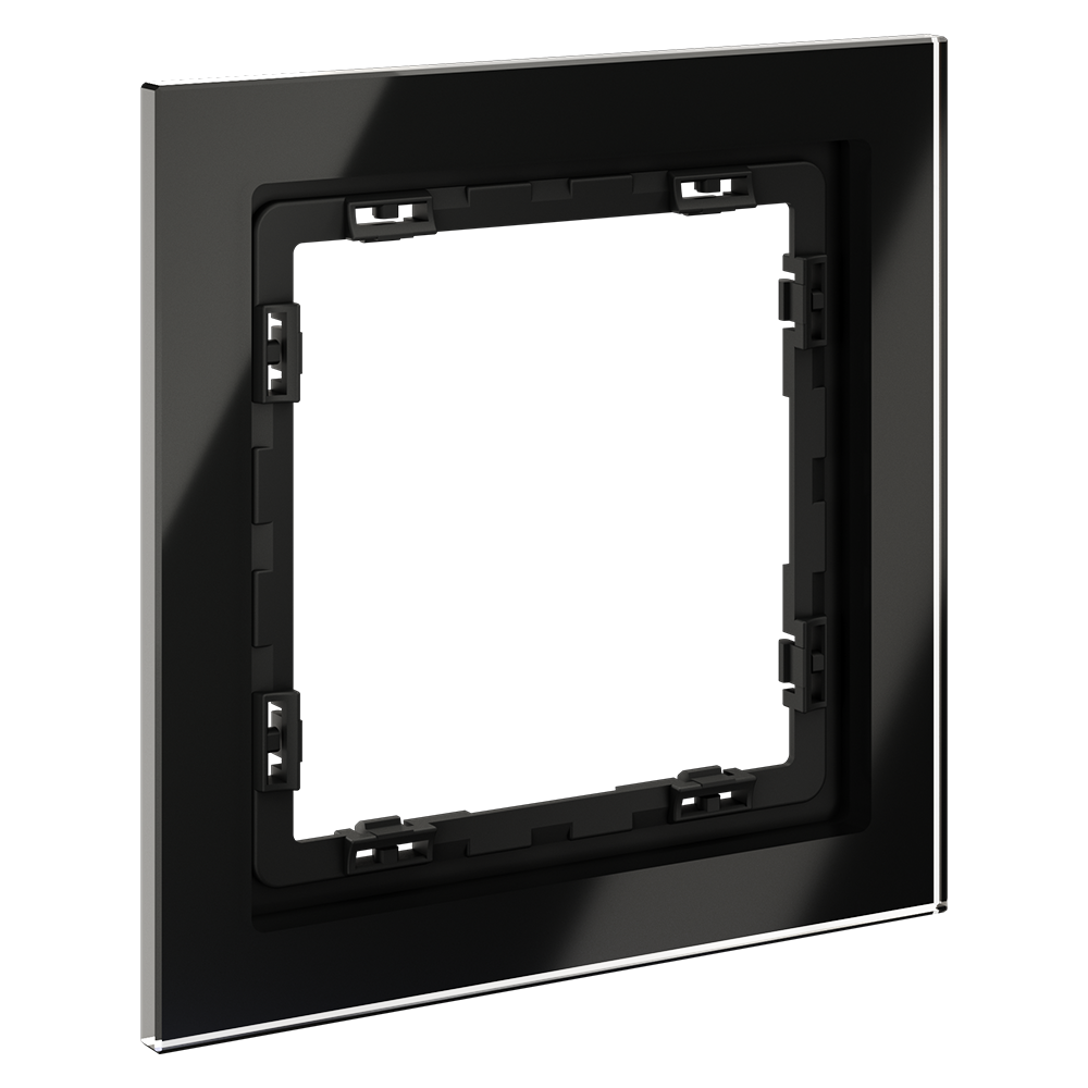 Рамка стеклянная Voltum S70 на 1 пост Черный глянцевый VLS110108 — изображение 2