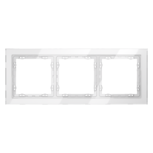 Рамка стеклянная Voltum S70 на 3 поста Белый глянцевый VLS110301